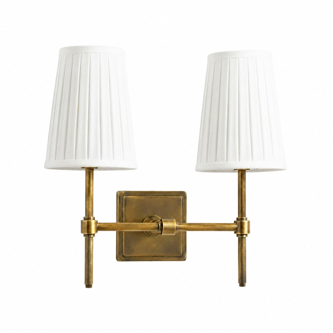 Derlina White Linen Shades Wall Lamp – Retro Metal Multi-Head Lighting Fixture
