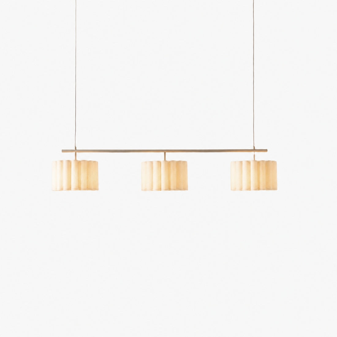 Velura Linear Pendant Light - Natural Linen Shade for Warm Ambiance