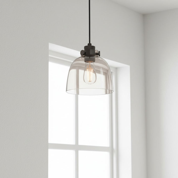 Readium Tinted Glass Pendant Light - Minimalist Dome Shade Adjustable for Kitchen Island and Dining Room