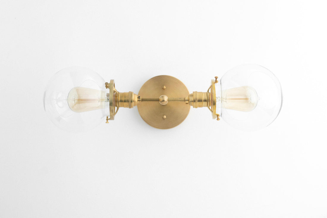 Lumio Globe Industrial Vanity Lighting- Modern Double Globe Wall Light