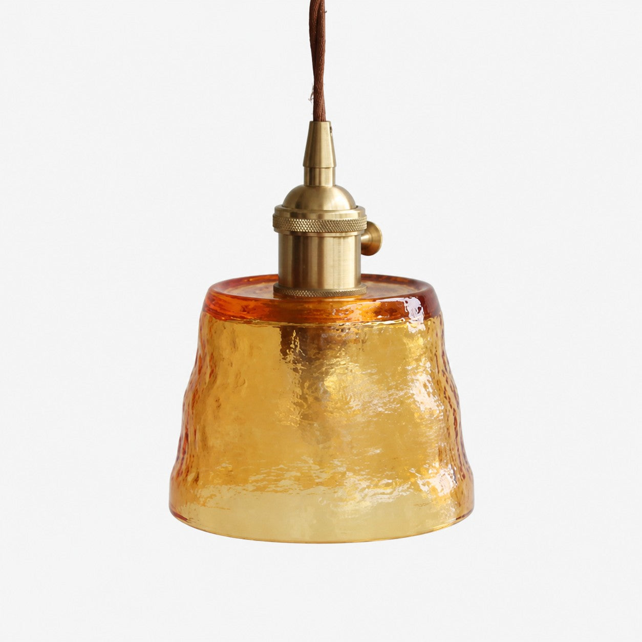 Amber hammered glass pendant light