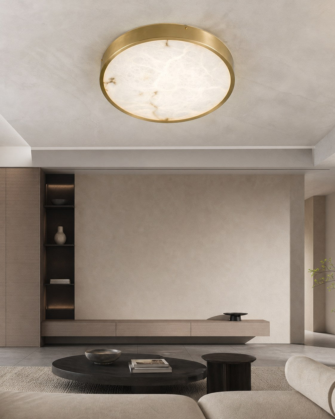 Geometric Alabaster Recessed Ceiling Light