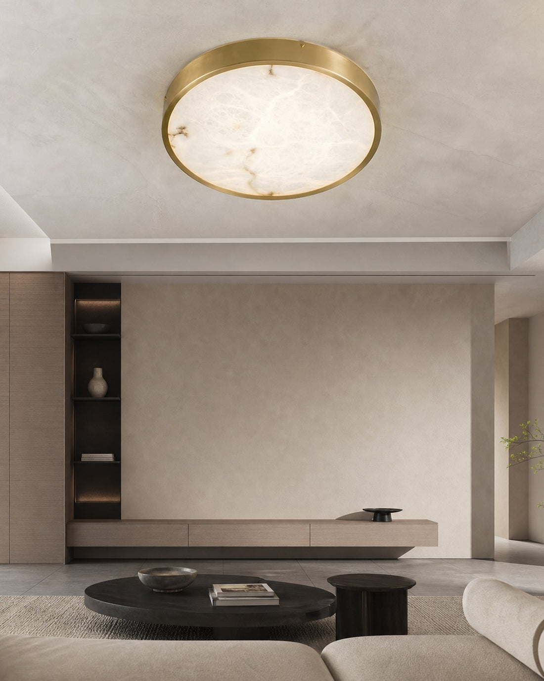 Geometric Alabaster Recessed Ceiling Light