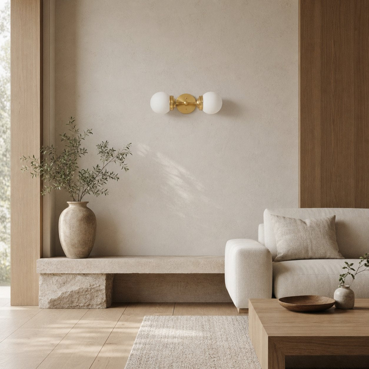 Lumio Globe Modern Geometric Sconce - Two Light Bathroom Vanity Lighting