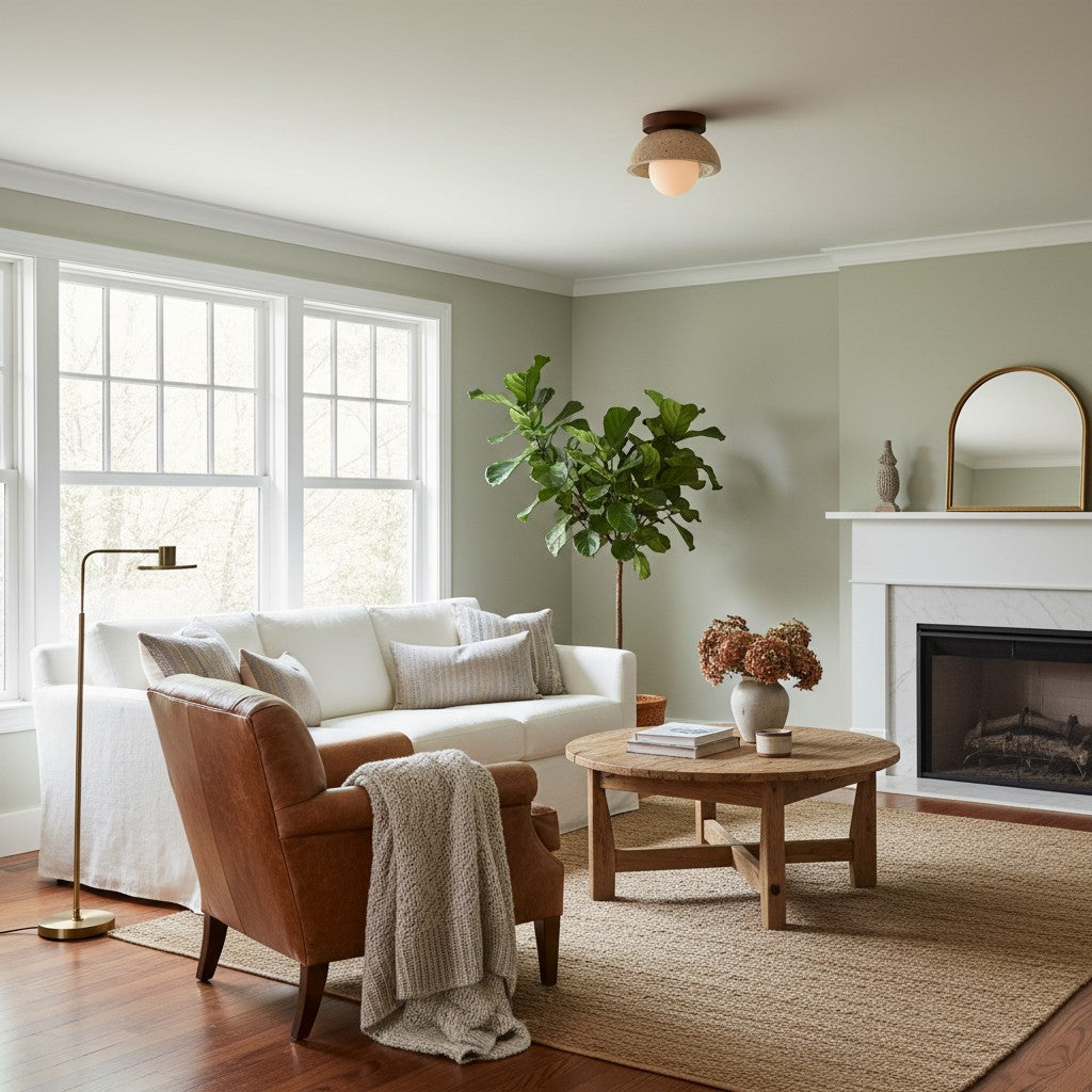 Travira Ceiling Light Textured Bowl Design Flush Mount Ceiling Lamp - Organic Style for Living Rooms