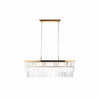 Vitralon Linear Pendant Lamp - Diamond-Shaped Glass Lampshade (Crystal-Clear) - Fits Living and Dining Rooms