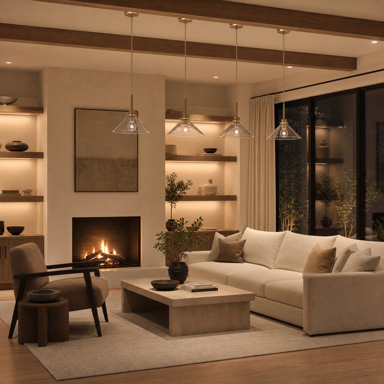 Aurenza Modern Farmhouse Pendant Light - Adjustable Shade for Warm Ambiance