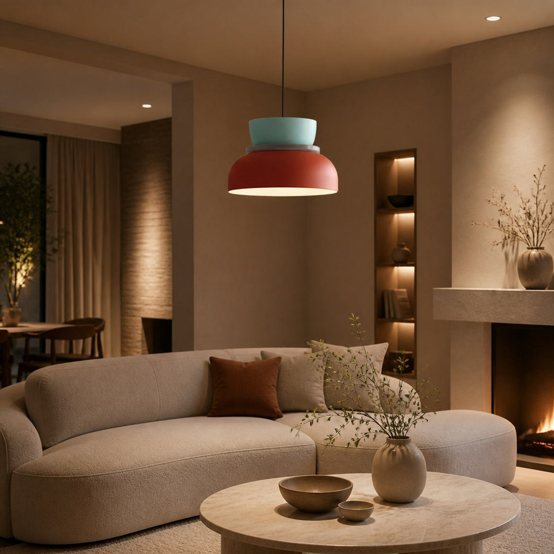 Acrybowlia Sculptural Acrylic Pendant Lamp with Colorful Layered Bowl Form for Island Lighting N35