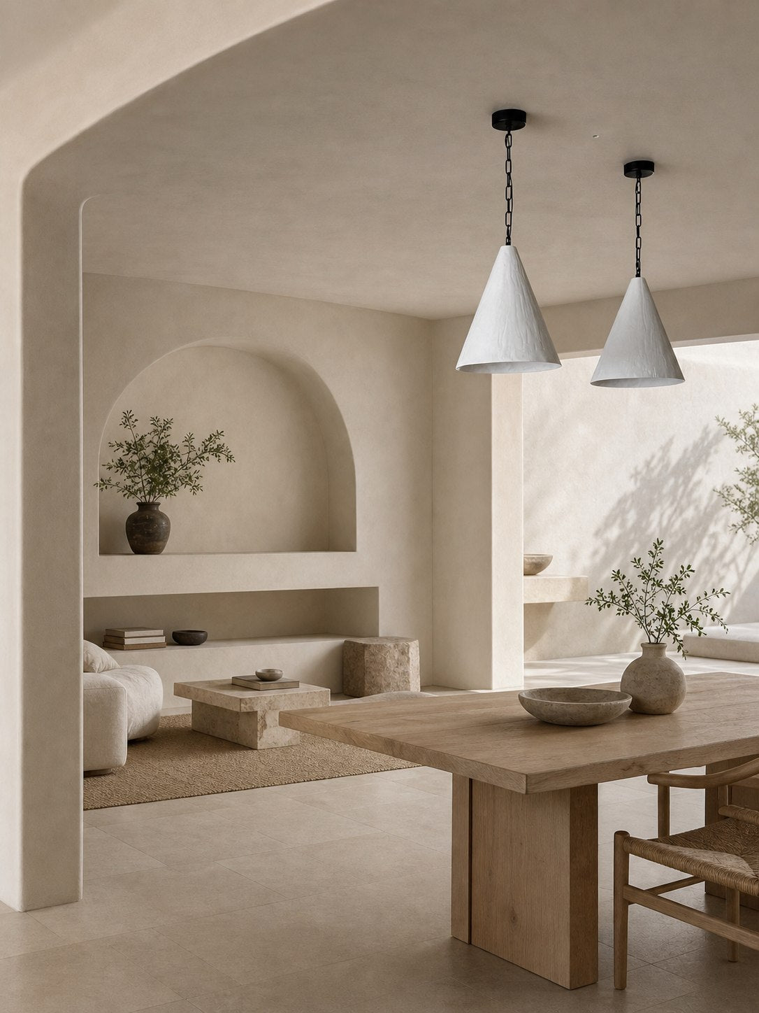 White Plaster Pendant Lamp