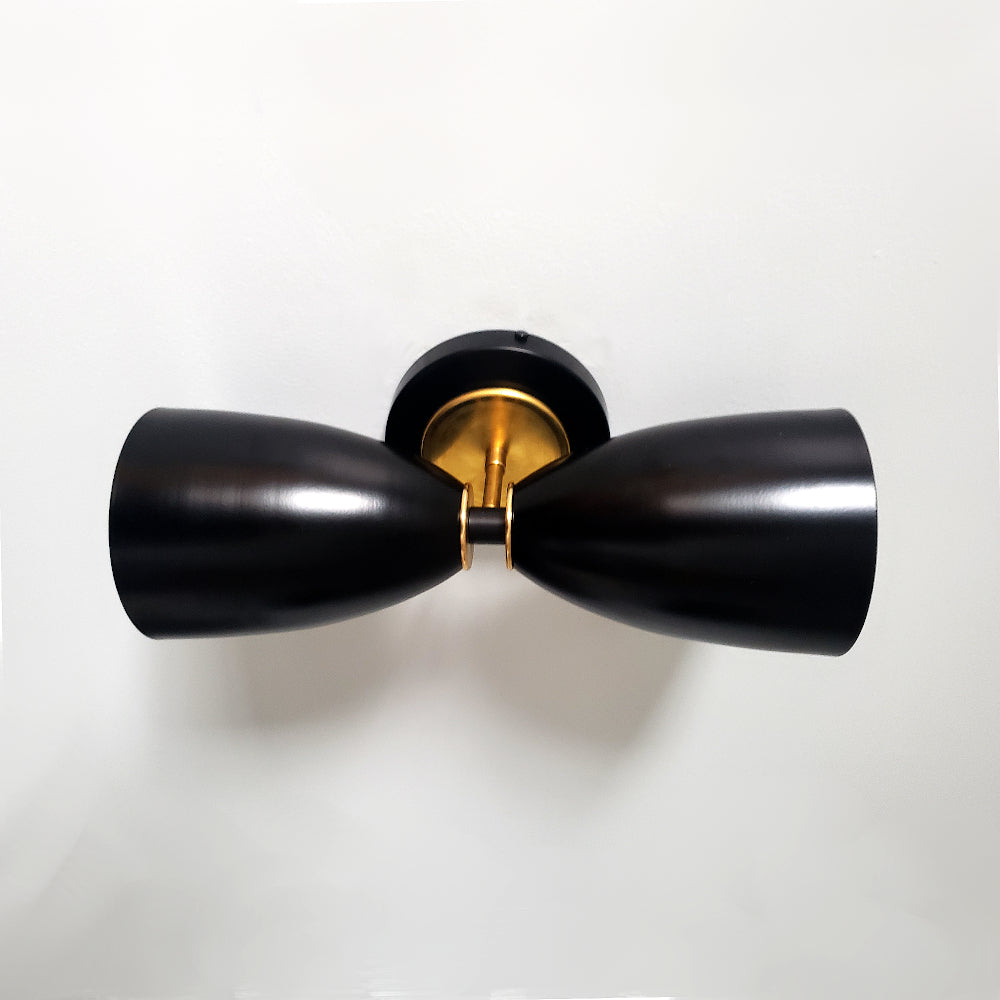 Large Shade Wall Sconce - Bathroom & Hall Lighting, Matte Black