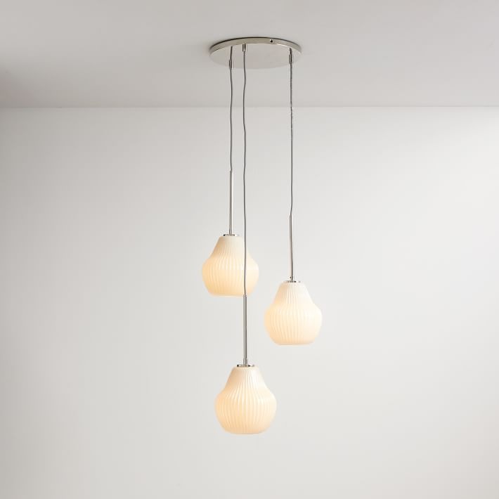 Rivrona Ribbed Glass 3-Light Chandelier - Sculptural Modern Lighting for Home