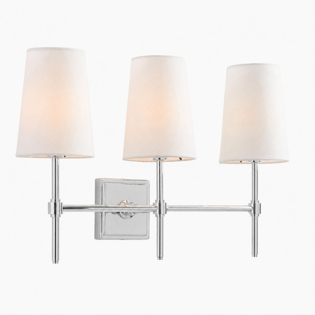 Derlina White Linen Shades Wall Lamp – Retro Metal Multi-Head Lighting Fixture
