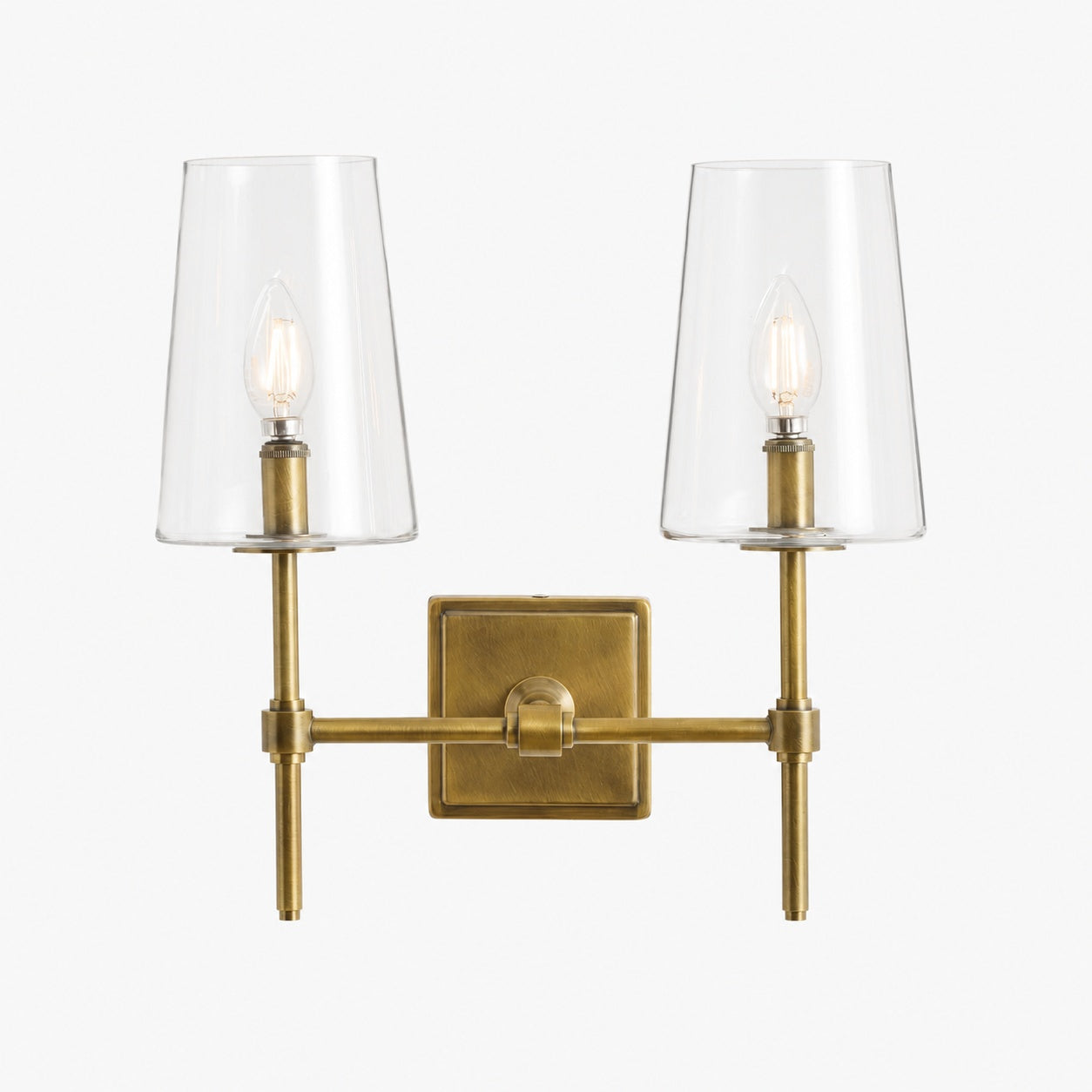 Derlina Multi-Head Candlestick Clear Glass Wall Lamp – Retro Metal Sconce