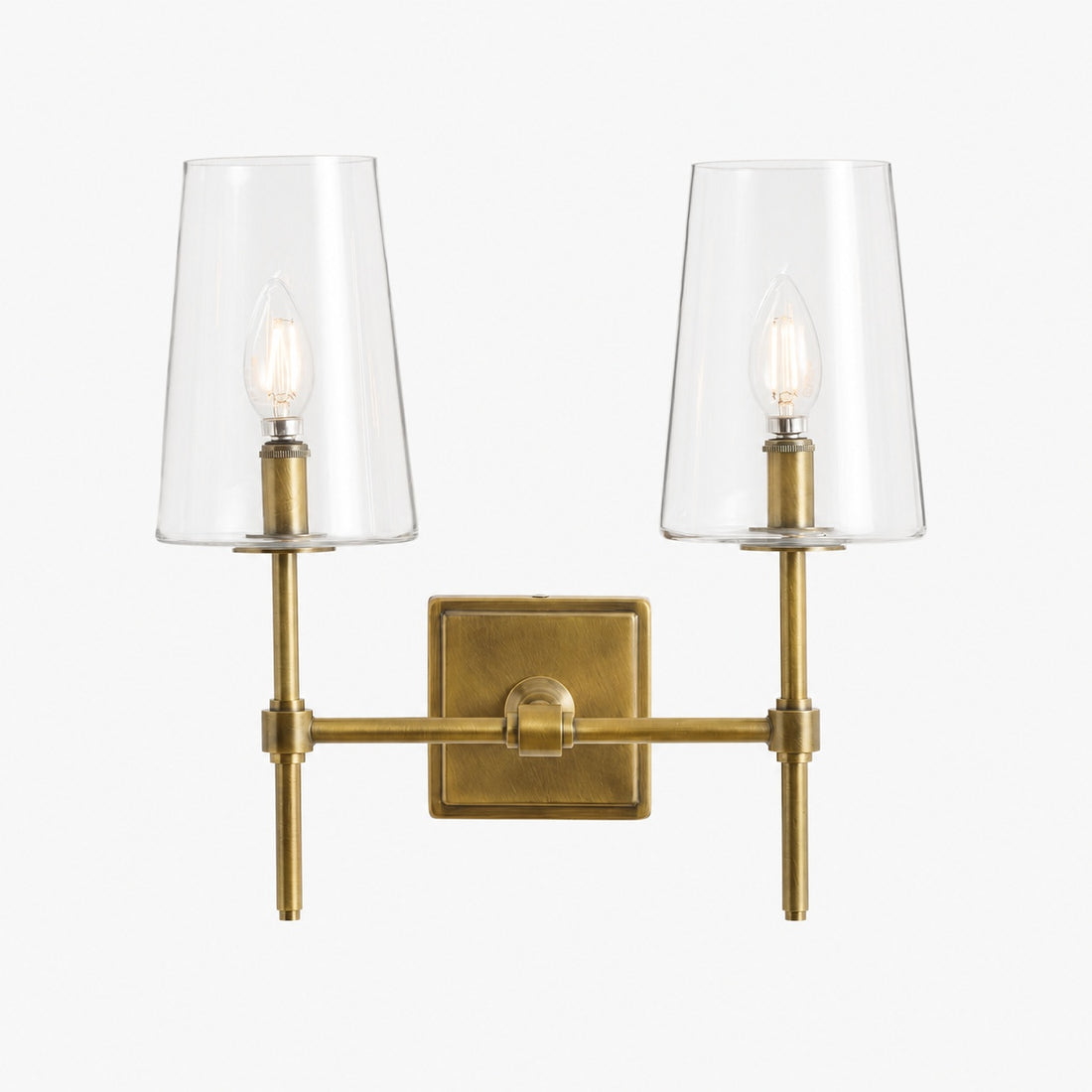 Derlina Multi-Head Candlestick Clear Glass Wall Lamp – Retro Metal Sconce