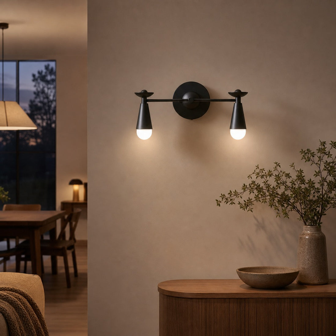 Pyralis Cone Modern Art Deco Lighting - Vintage Style Vanity Sconce Light