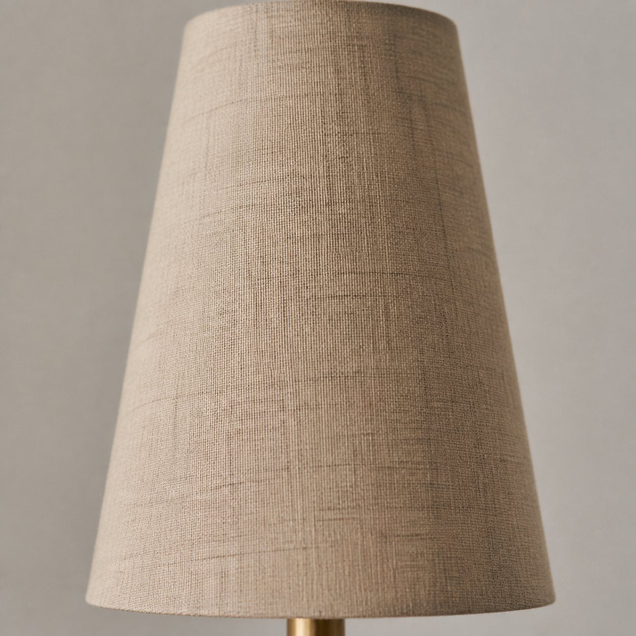 Duova Double Sconce – Antique Brass Metal and Linen Shades for Bedroom or Study