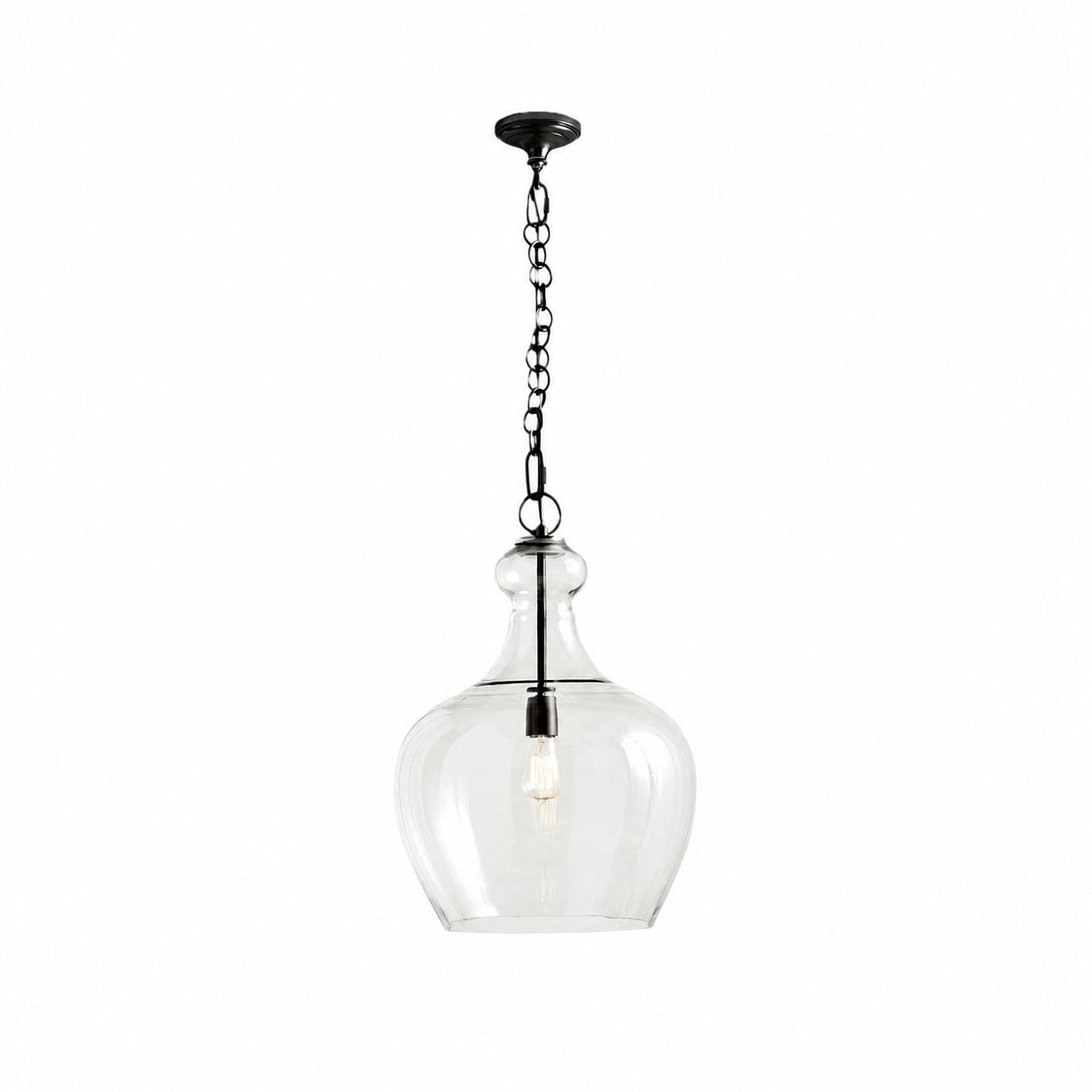 Lirra Hand Blown Glass Hanging Light – Industrial Style for Living Rooms and Entryways U11