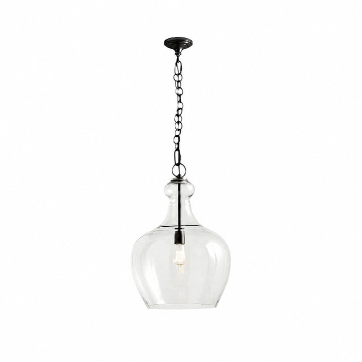 Lirra Hand Blown Glass Hanging Light – Industrial Style for Living Rooms and Entryways U11