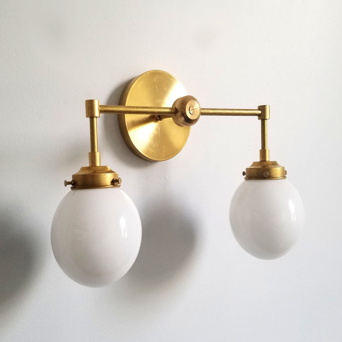 Two-Light Sconce - Double Head Glass Bathroom Wall Light