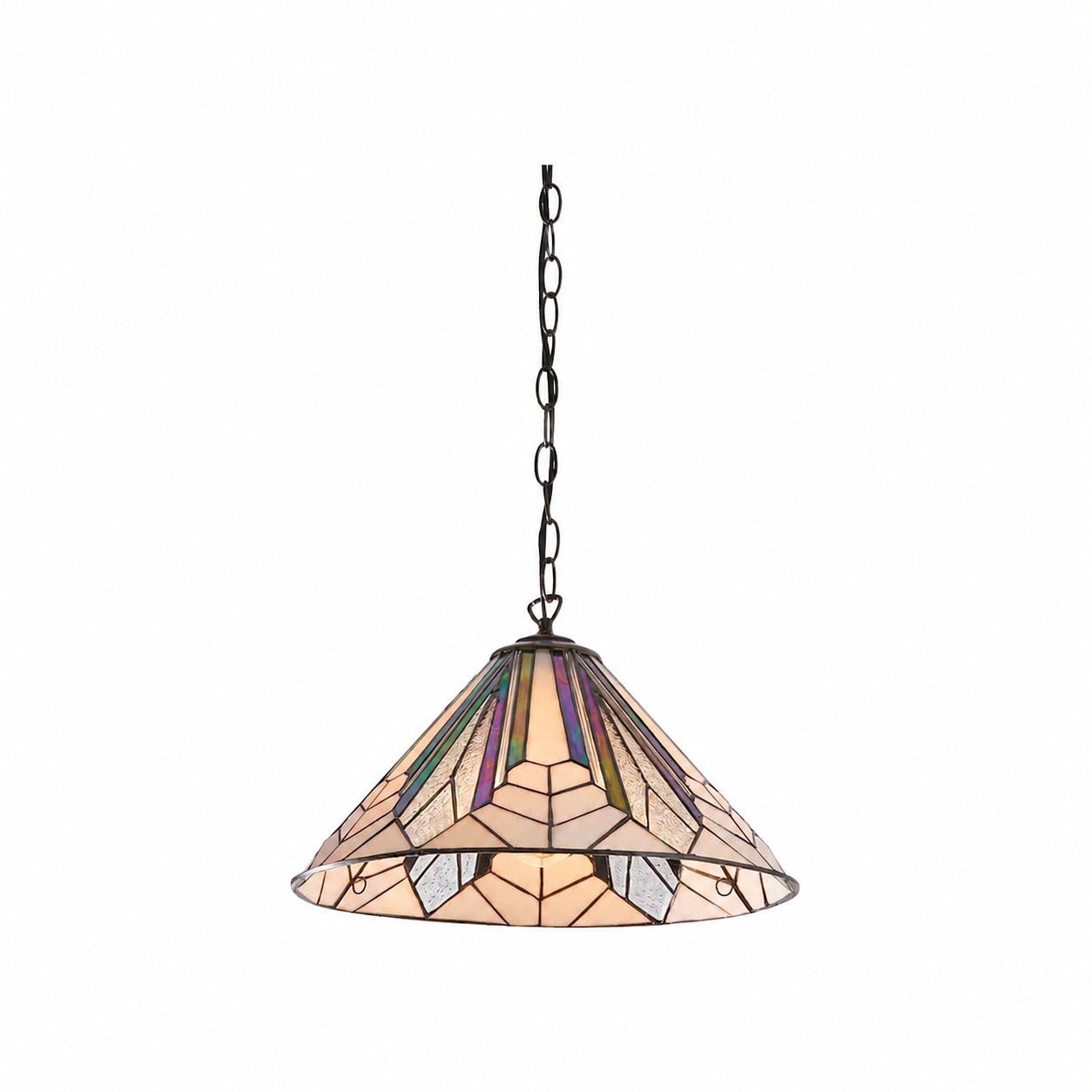 TF Astoria Tiffany Ceiling Pendant – Dimpled Geometric Glass Design for Living Room