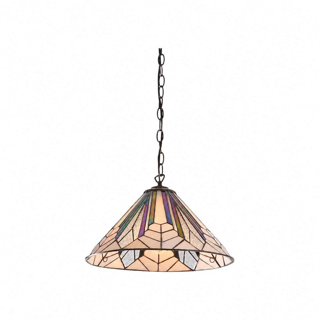 TF Astoria Tiffany Ceiling Pendant – Dimpled Geometric Glass Design for Living Room