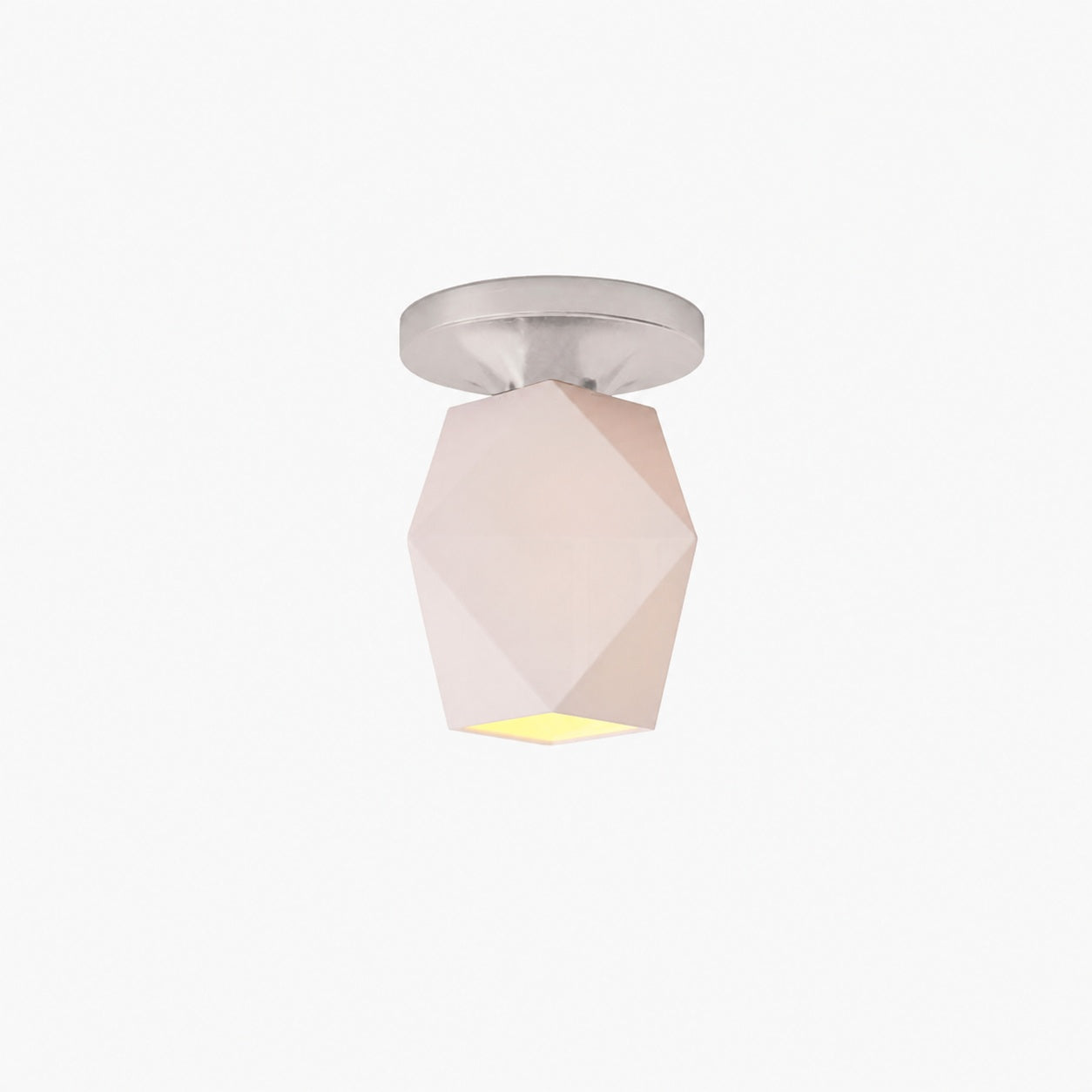 Talvior Sculptural Flush Mount Ceiling Light – Faceted Glass for Modern Interiors