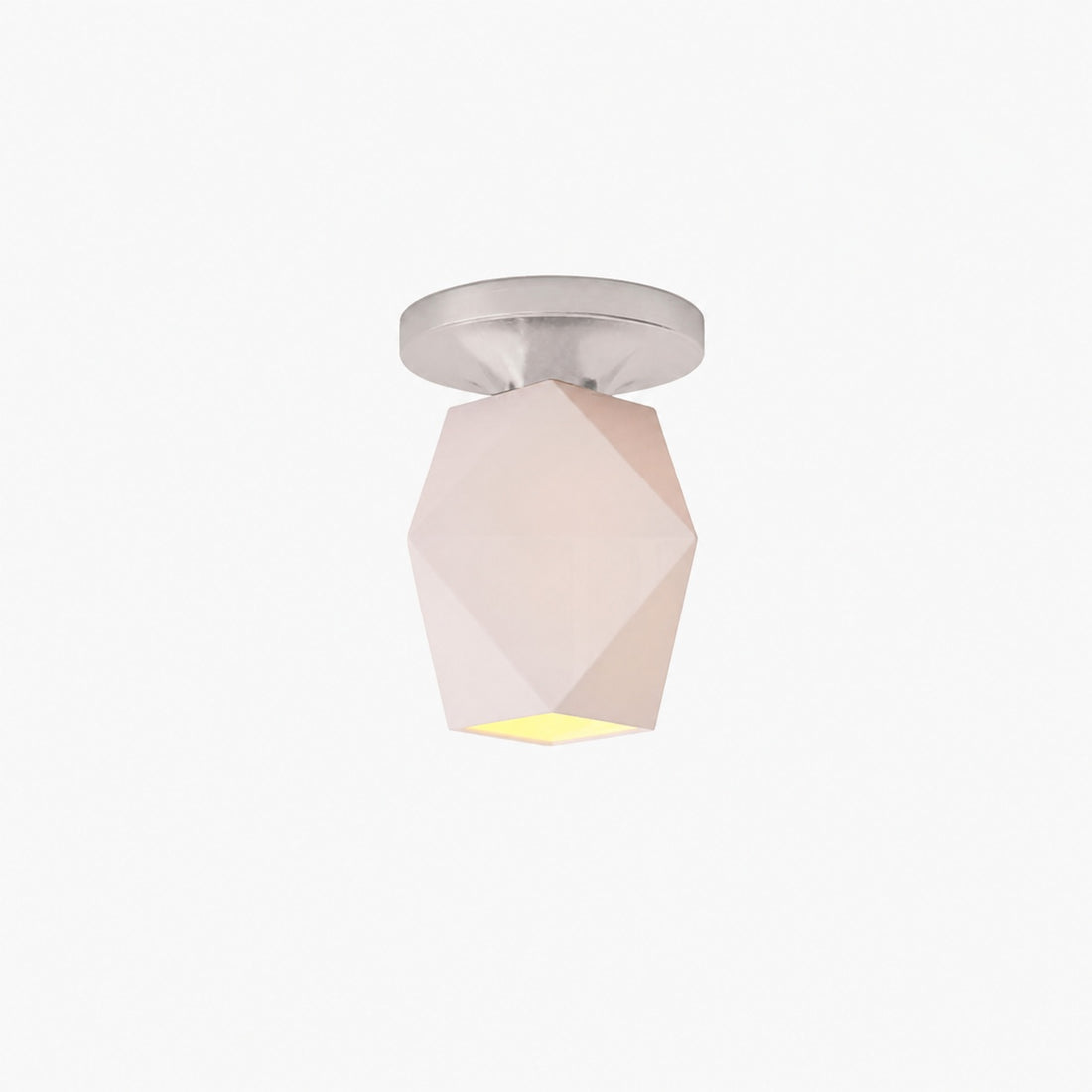 Talvior Sculptural Flush Mount Ceiling Light – Faceted Glass for Modern Interiors