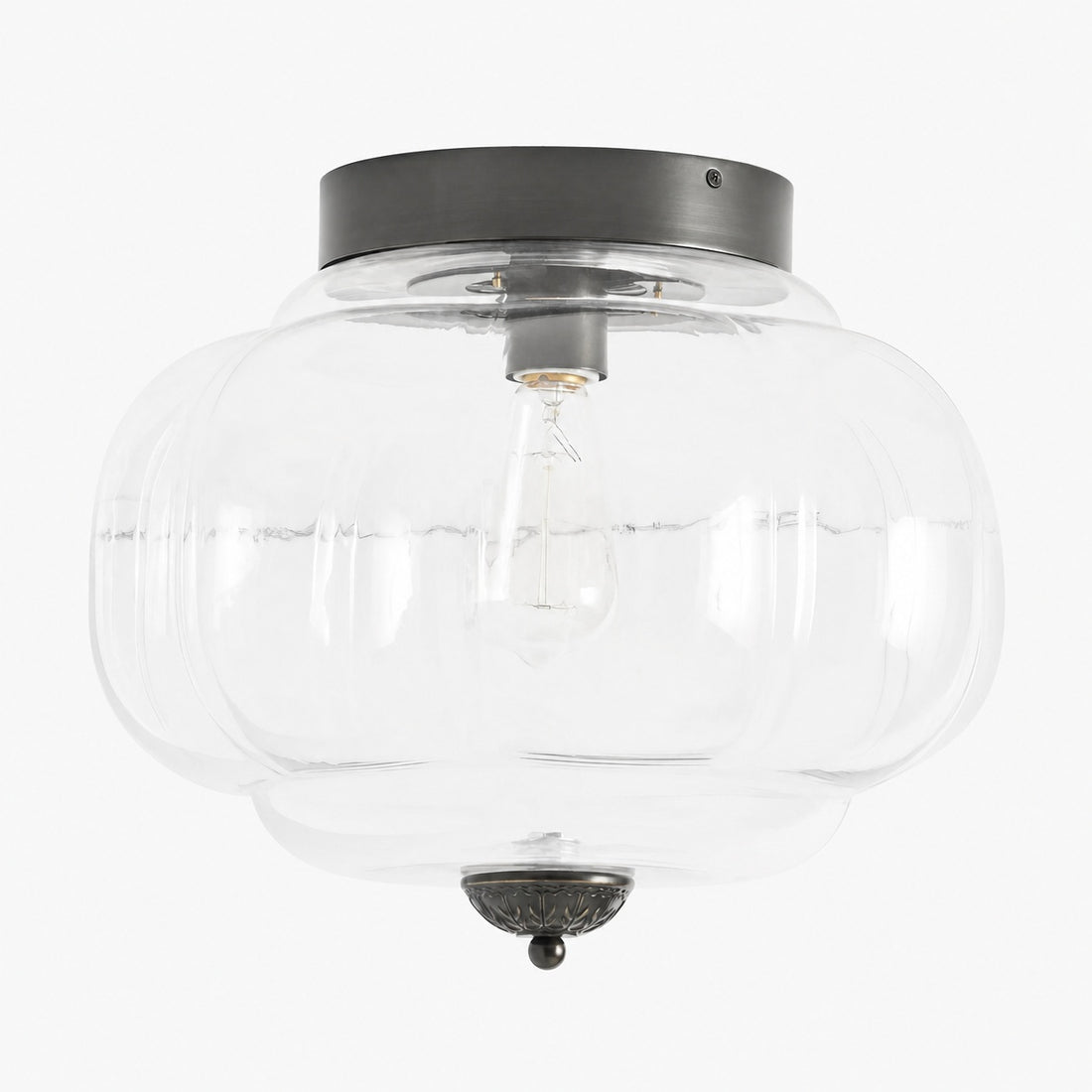 Vintage Eloise Milk Glass Flush Mount Ceiling Light - Vintage Charm Soft Glow