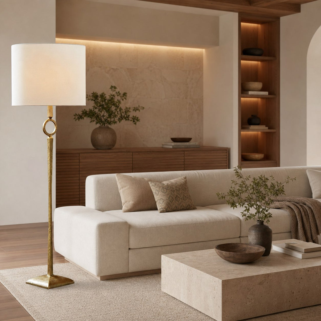 Trova Wrought Iron Floor Lamp - Single-Pole Design for Bedroom and Office Lighting