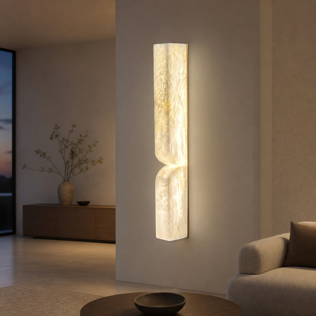 Modern Rectangular Alabaster Wall Lamp – Minimalist Sconce for Bedroom Hallway Living Room