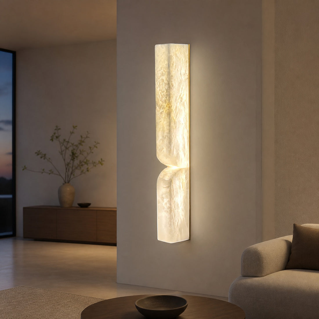 Modern Rectangular Alabaster Wall Lamp – Minimalist Sconce for Bedroom Hallway Living Room