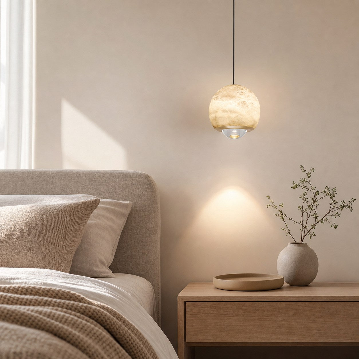Ferox Alabaster Pendant Light