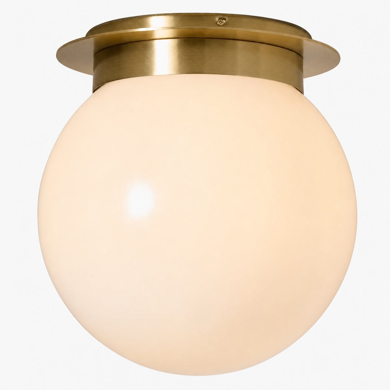 Rivolence Flush Mount Ceiling Fixture - Minimal Globe Brass Lighting