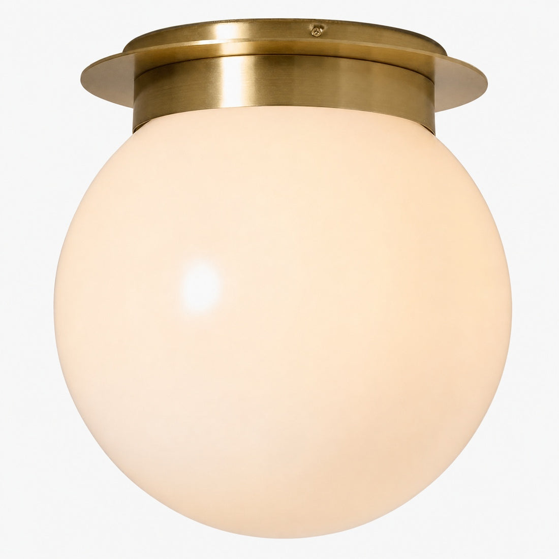 Rivolence Flush Mount Ceiling Fixture - Minimal Globe Brass Lighting
