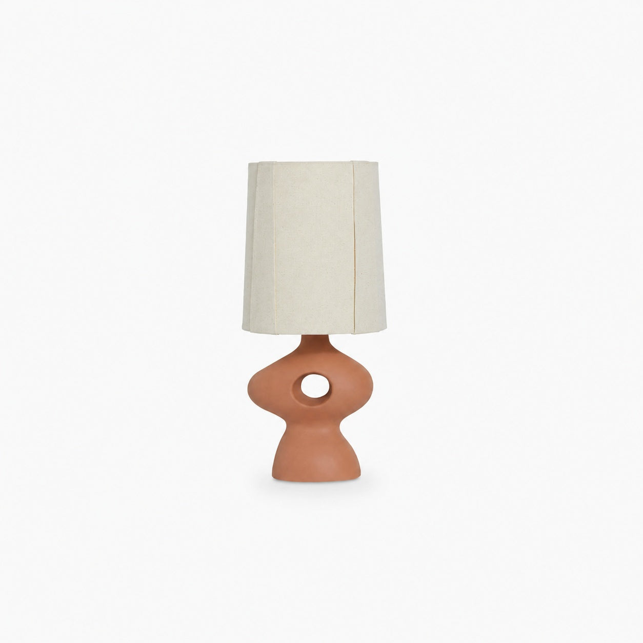 Pryssa Ceramic Table Lamp with Ivory Linen Shade -  Artistic Lighting for Living Room or Bedroom