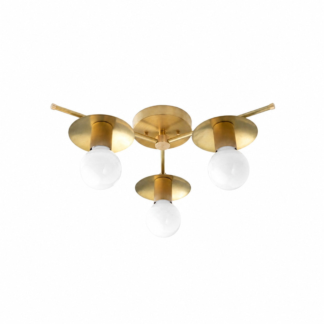 Radiro Globe Industrial Art Deco Light - Unfinished Brass Chandelier with Backsplashes