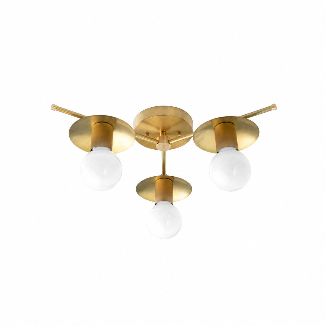 Radiro Globe Industrial Art Deco Light - Unfinished Brass Chandelier with Backsplashes