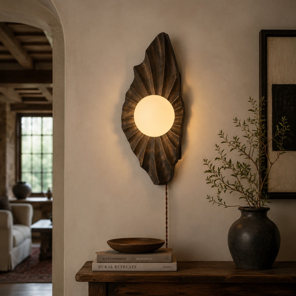Natural Wood Wabi-Sabi Wall Lamp