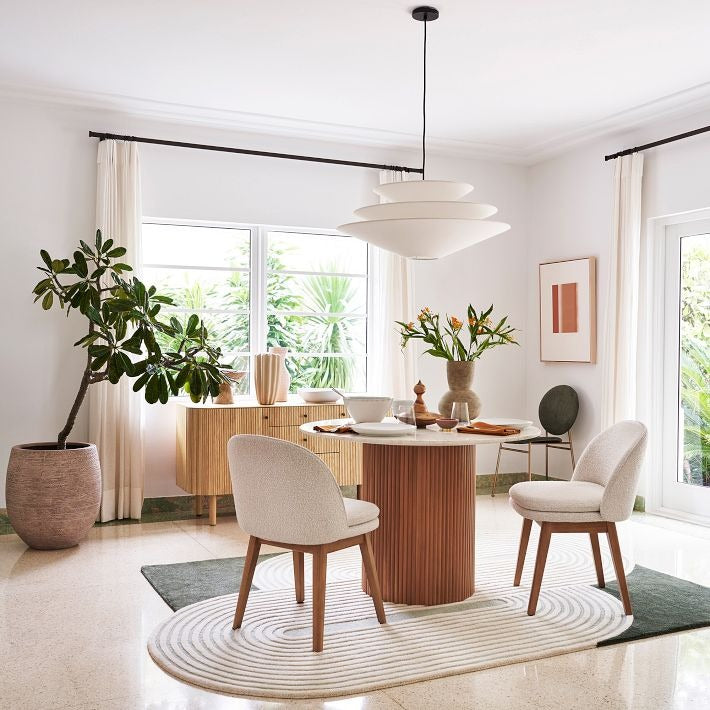 Solivara Pendant – Linen Pendant Light – Layered Shade