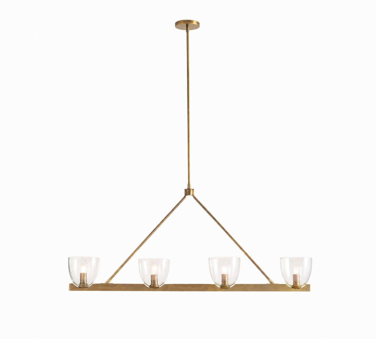 Auria Hand-blown Glass Metal Chandelier - Contemporary Brass Design