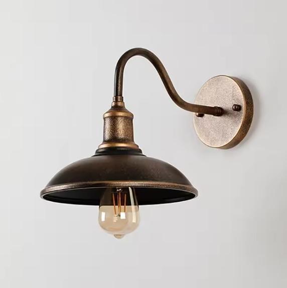 Retro Industrial Bowl Shaped Outdoor Waterproof Wall Light