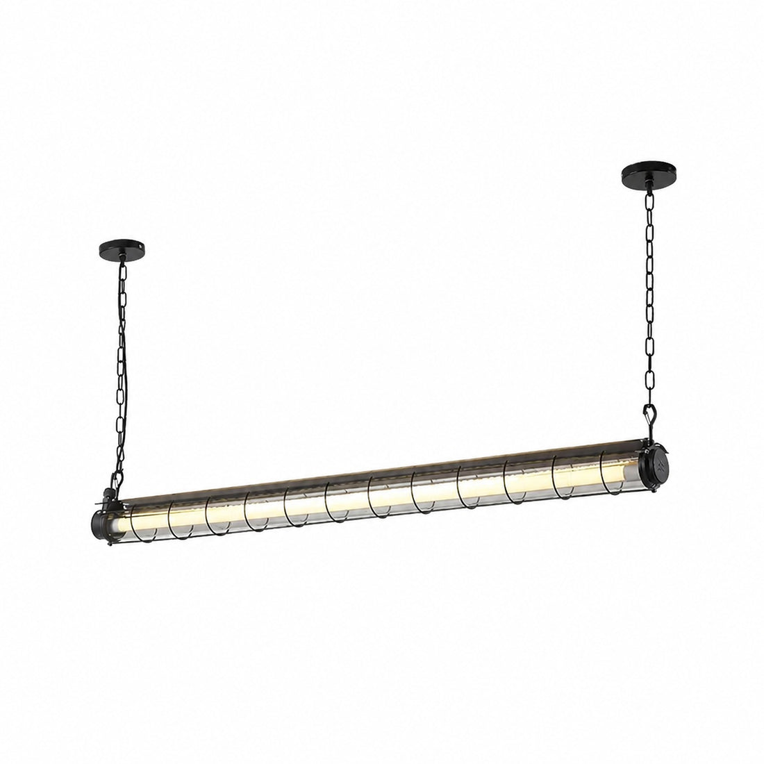 Modern Acrylic Linear LED Chandelier in Black or Silver