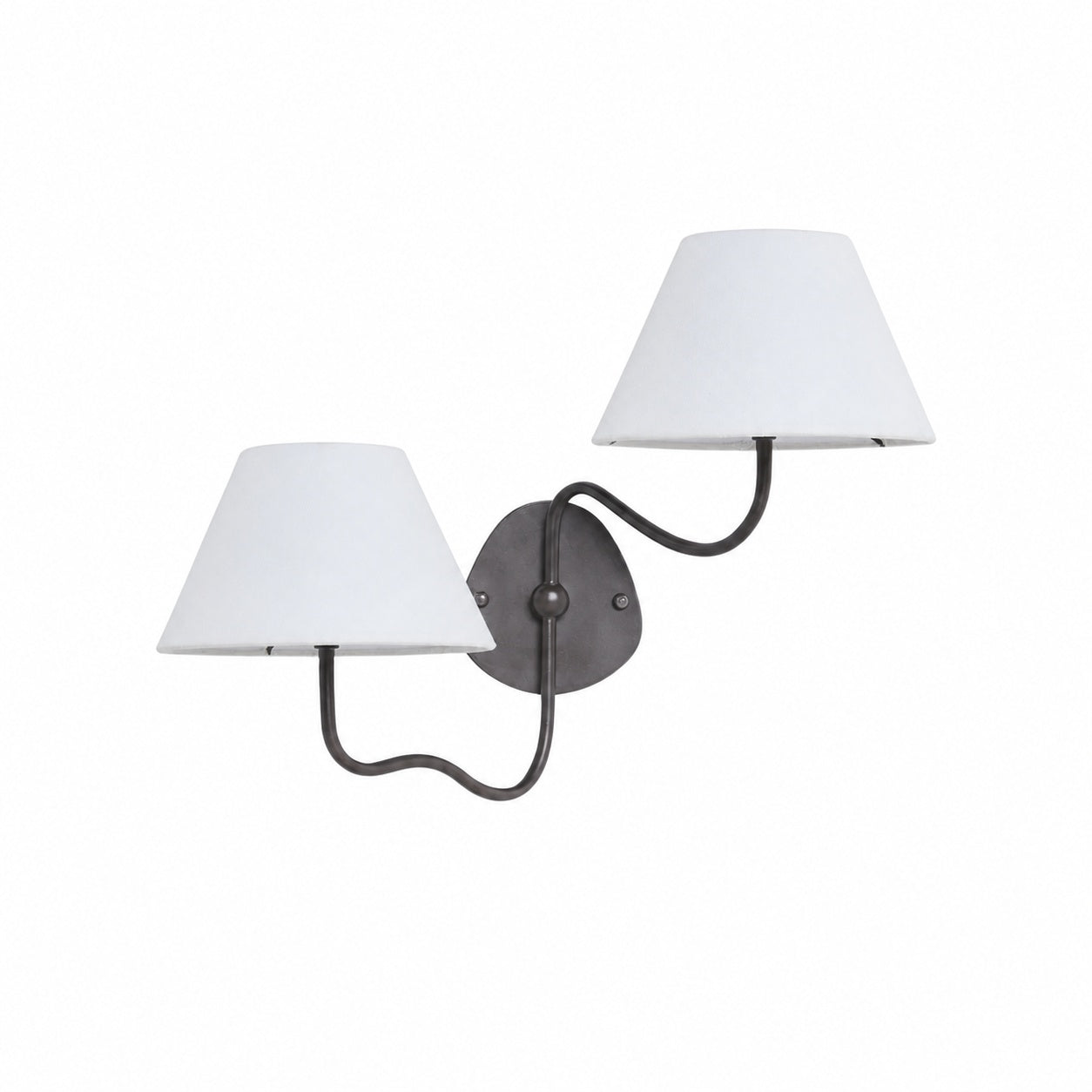 Kulo Fabric Wall Light – Modern Double Arm Linen Wall Sconce for Living Room