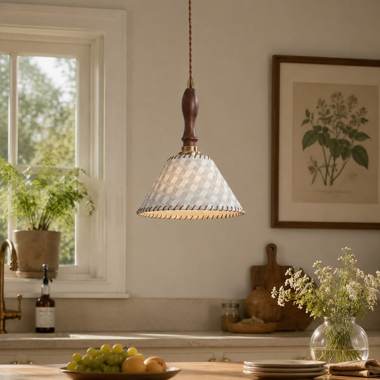 Wabi-Sabi Fabric Pendant Light