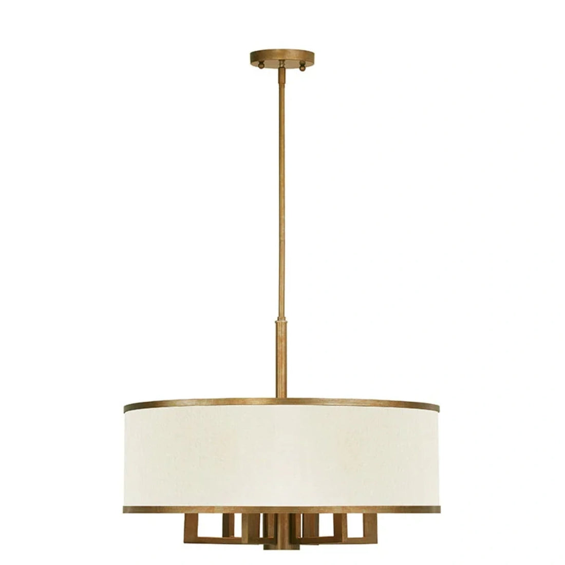 Large Drum Shade Fabric Chandelier For Dining Room
