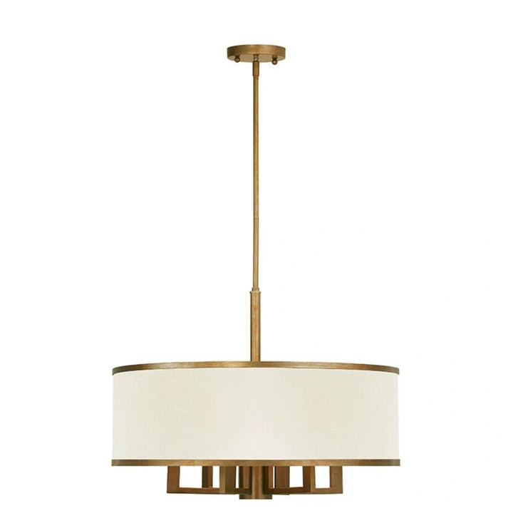 Large Drum Shade Fabric Chandelier For Dining Room