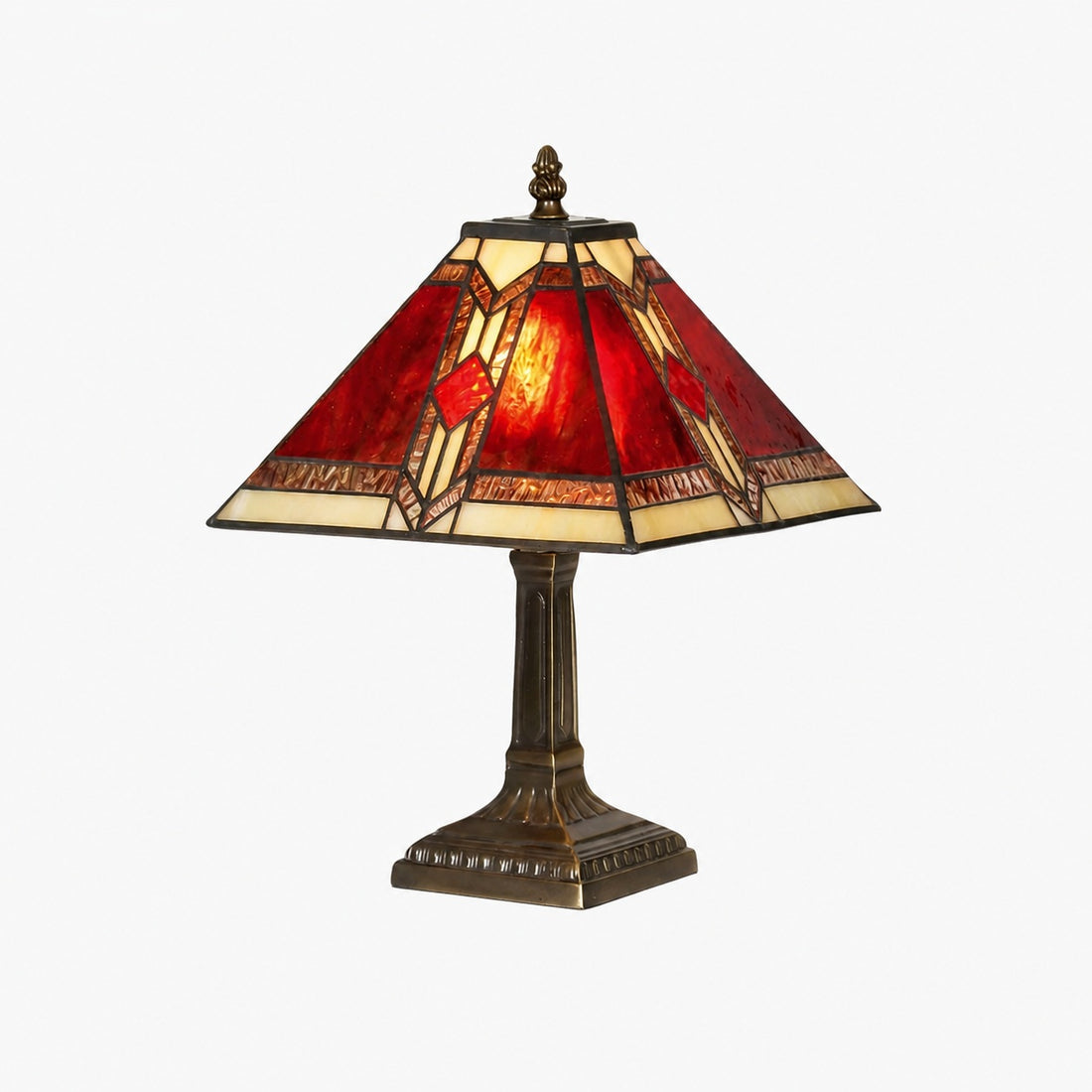 TiffStar Stained Glass Table Lamp – Vintage Style Stained Glass Suitable for Bedrooms and Living Rooms