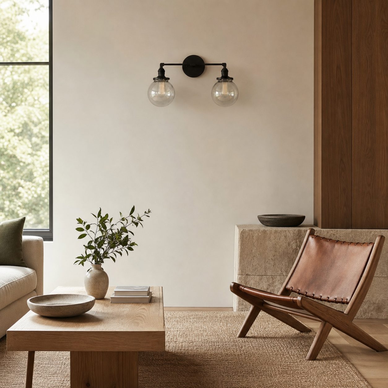 Lumio Globe Glass Globe Vanity Light - Modern Two Light Bathroom Sconce