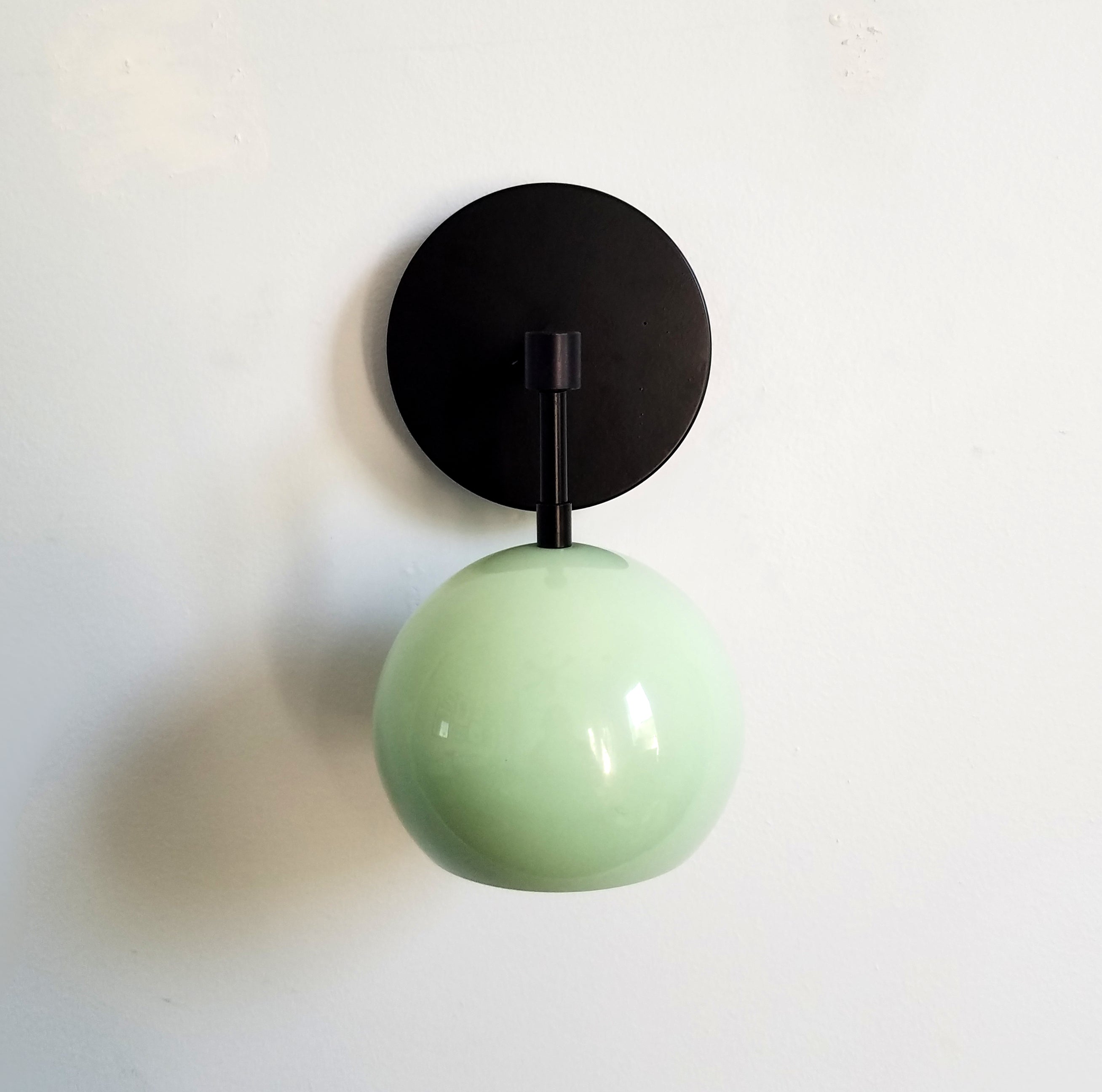 Vintage Inspired Spring Green Globe Wall Sconce