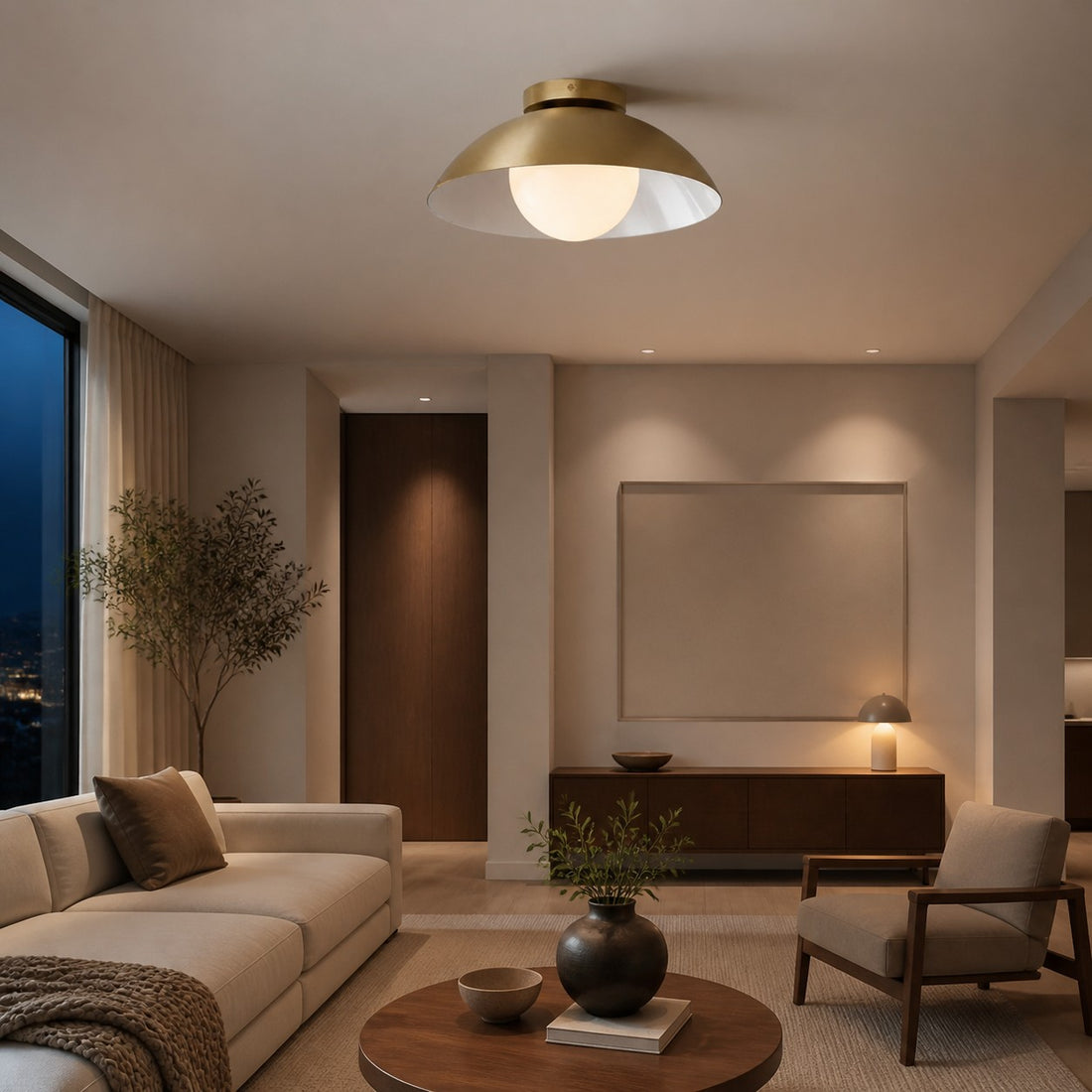 Orblia Minimal Flush Mount Light Fixture - Modern Aesthetic for Home Interiors